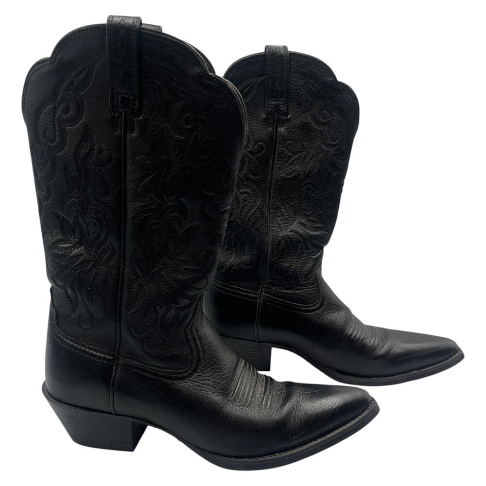 Ariat Cowboy Western Boots Heritage J Toe Leather Black Women's Size 6 B